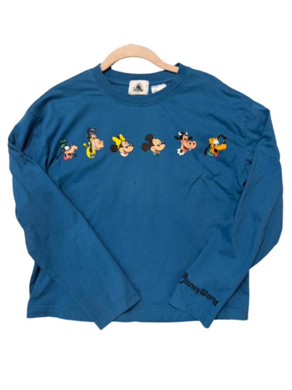 WDW Disney Mickey Mouse & Friends Blue Crewneck Long Sleeve Tee